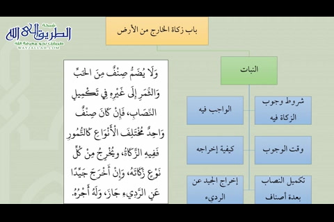 كتاب الزكاة 3  الخارج من الأرض - شرح عمدة الفقه